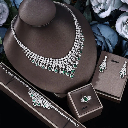 Luxury Wedding Jewelry Set: 4 Pieces
