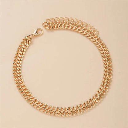 Waterproof Double-Layer Gold Anklets for Women