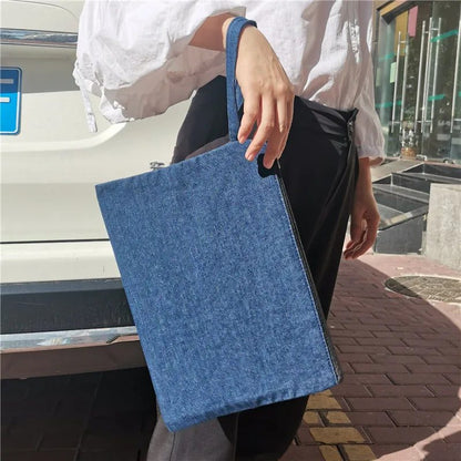 Blue Denim Clutch Bag for Women
