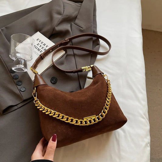 2024 Winter Y2K Faux Suede Shoulder Bag