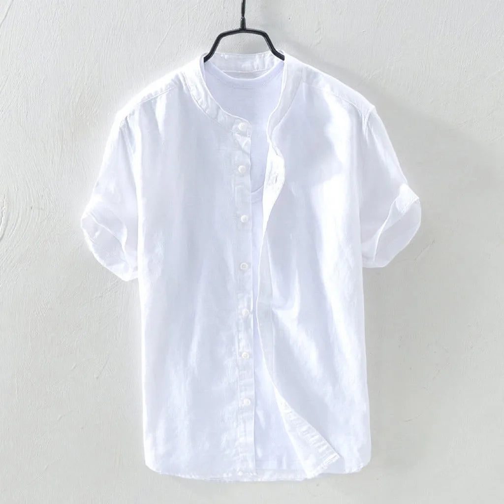 2024 Men's Casual Cotton Linen Short Sleeve Shirt