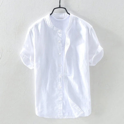 2024 Men's Casual Cotton Linen Short Sleeve Shirt
