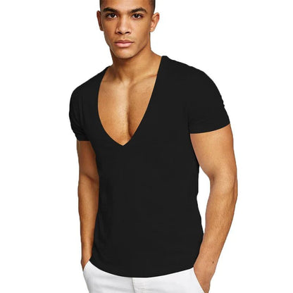 Men's Deep V Neck Casual T-Shirts