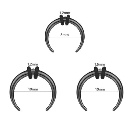 Black Stainless Steel Septum Rings for Piercing
