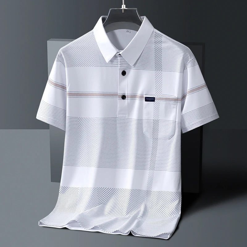 Men's Striped Short Sleeve Pocket T-Shirt