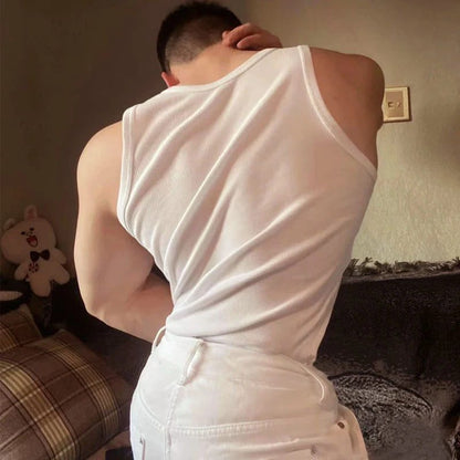 Men's Ribbed Tank Top - Summer Casual Fashion