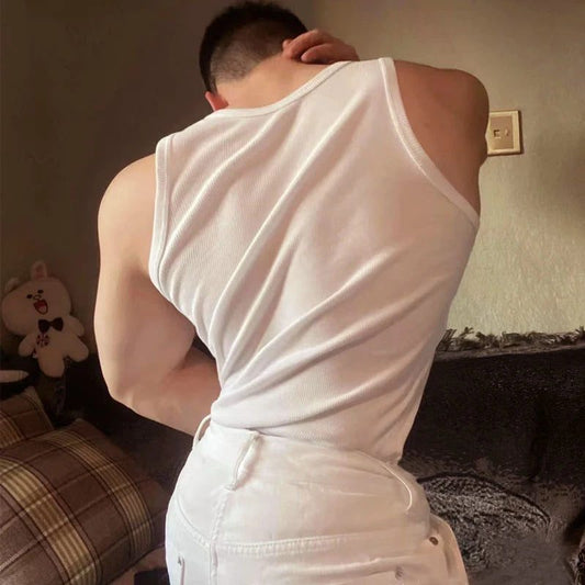 Men's Ribbed Tank Top - Summer Casual Fashion