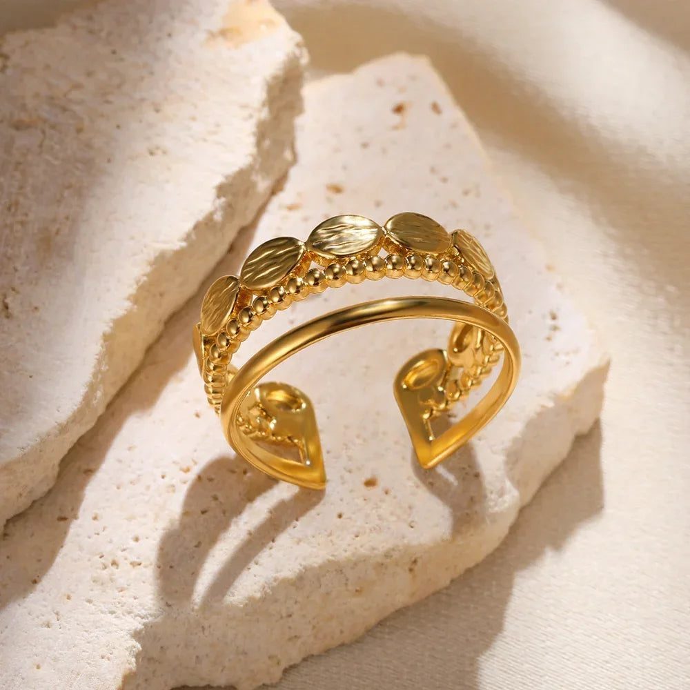 Waterproof Aesthetic Heart Gold Wedding Ring
