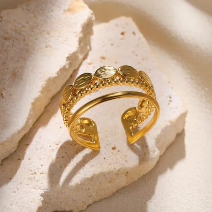 Waterproof Aesthetic Heart Gold Wedding Ring