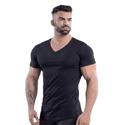 Men's Slim Fit V-Neck Cotton T-Shirt