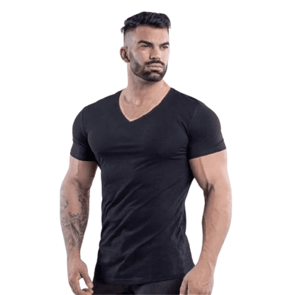 Men's Slim Fit V-Neck Cotton T-Shirt