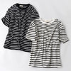 Summer Striped Cotton T-Shirts for Women