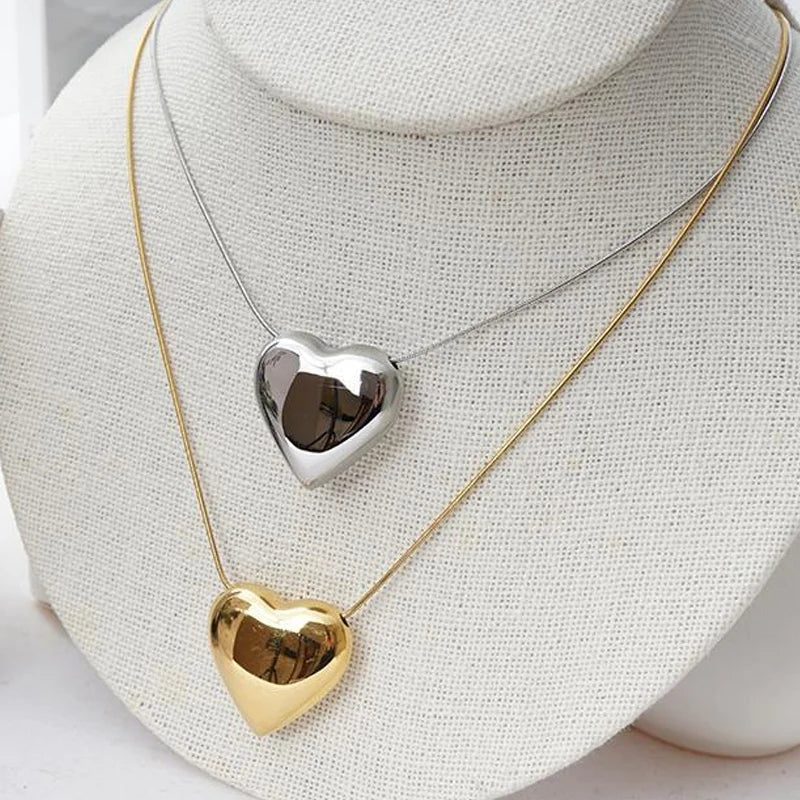 Waterproof Heart Pendant Necklace for Romantic Gifts