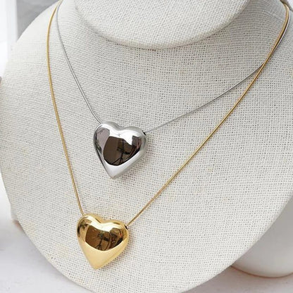 Waterproof Heart Pendant Necklace for Romantic Gifts