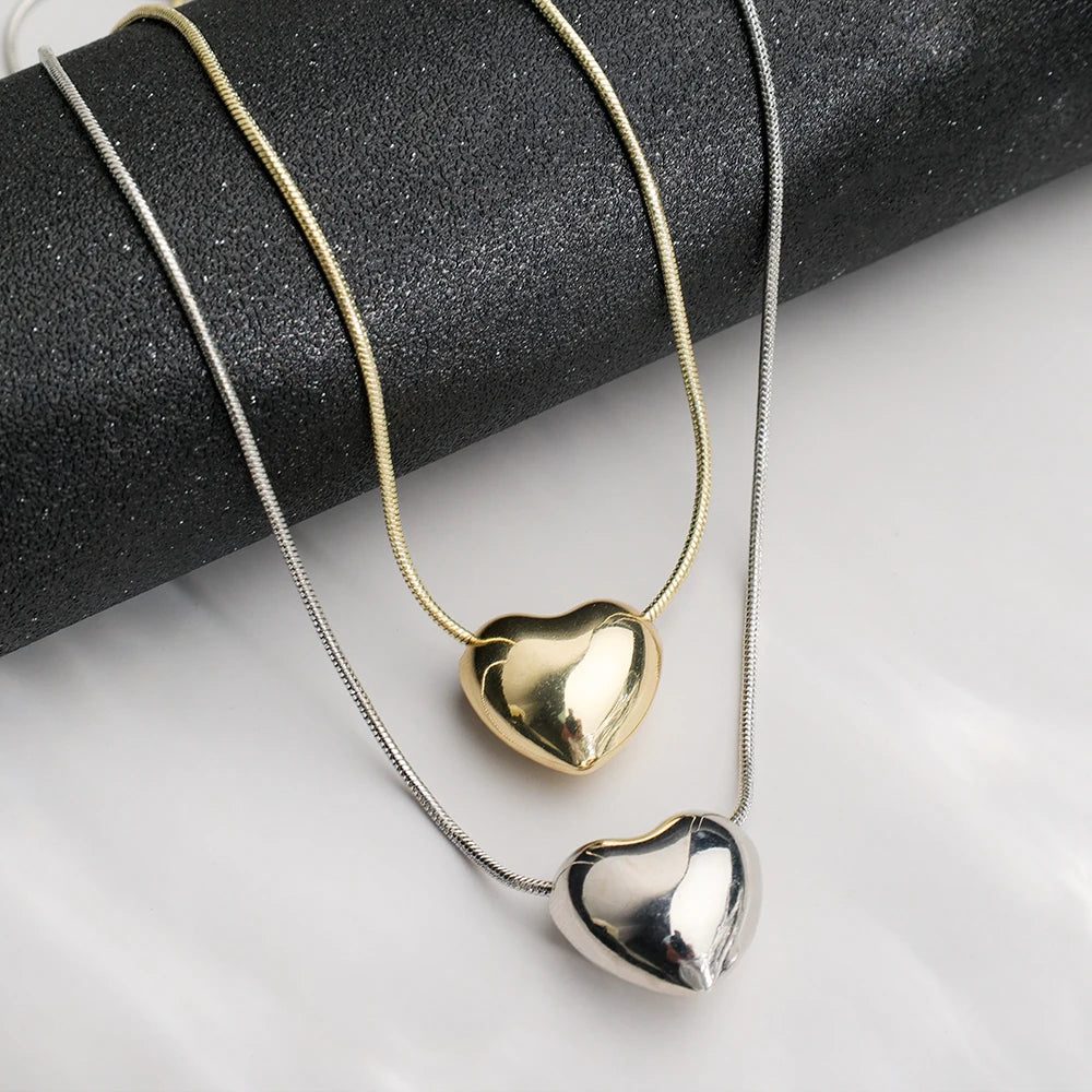 Waterproof Heart Pendant Necklace for Romantic Gifts