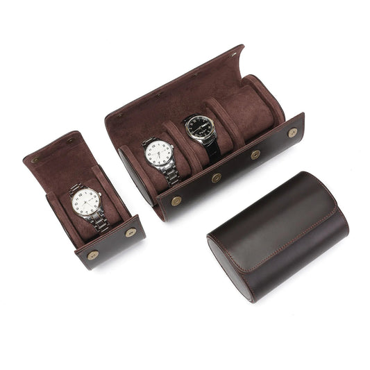 Classic Leather Watch Travel Case Organizer
