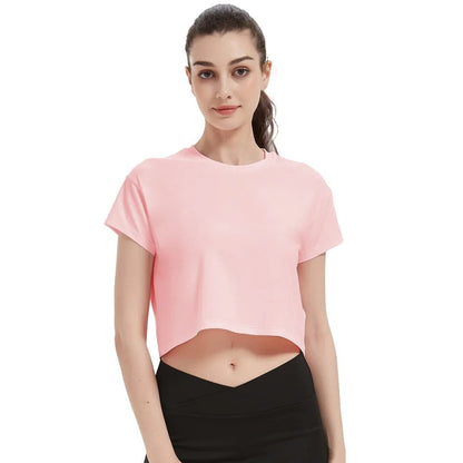2024 Cropped T-Shirt Women’s Summer Yoga Running Top