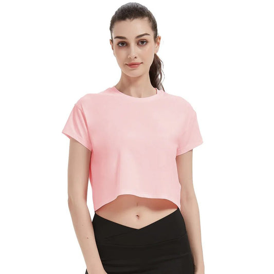 2024 Cropped T-Shirt Women’s Summer Yoga Running Top