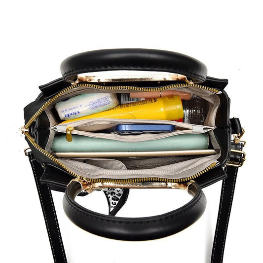 Stylish Black Plaid Crossbody Bag for Moms