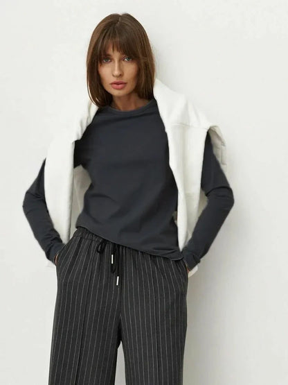 Trendy Long Sleeve Cotton T-Shirts for Women