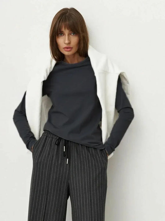 Trendy Long Sleeve Cotton T-Shirts for Women