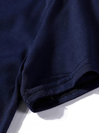 High-Quality Dark Blue Men's Cotton T-Shirt