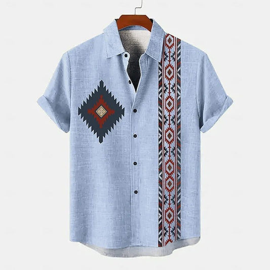 Men's Casual Short Sleeve Linen Shirt