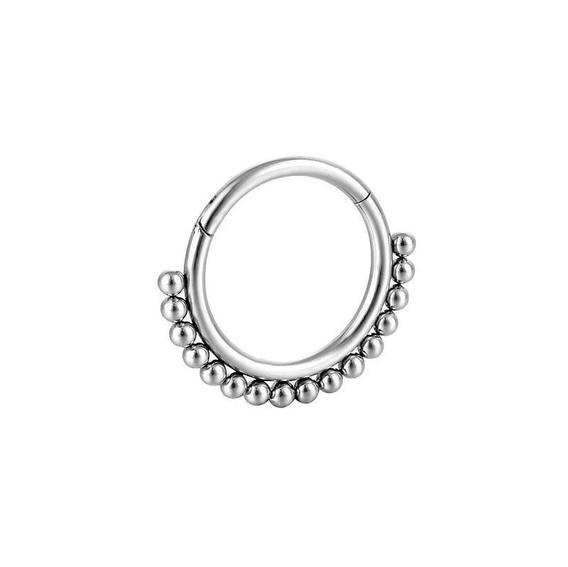 Opal Titanium Septum Ring for Cartilage Piercing