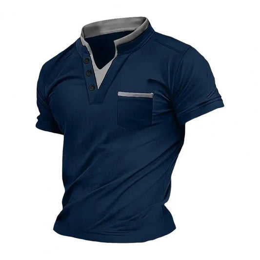 Men's V-Neck Pocket T-Shirt for Summer