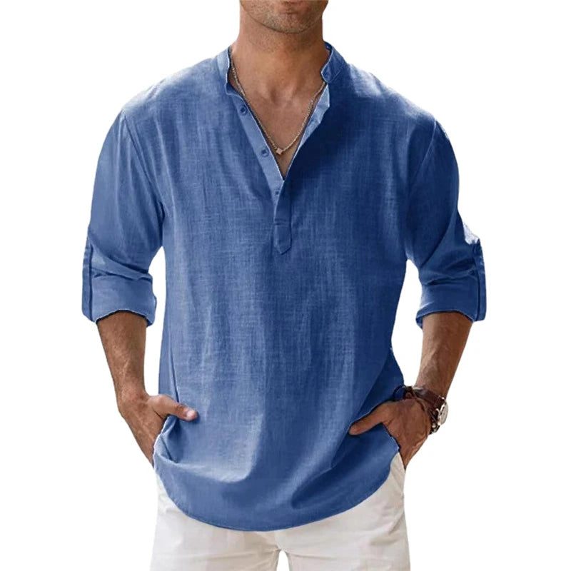 2023 Men's Breathable Linen Long Sleeve Shirt