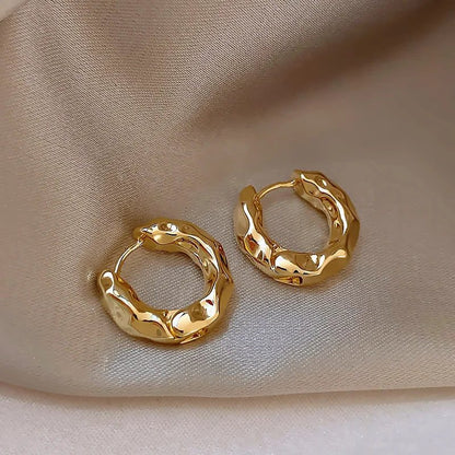 2023 Cute Silver Pearl Hoop Earrings