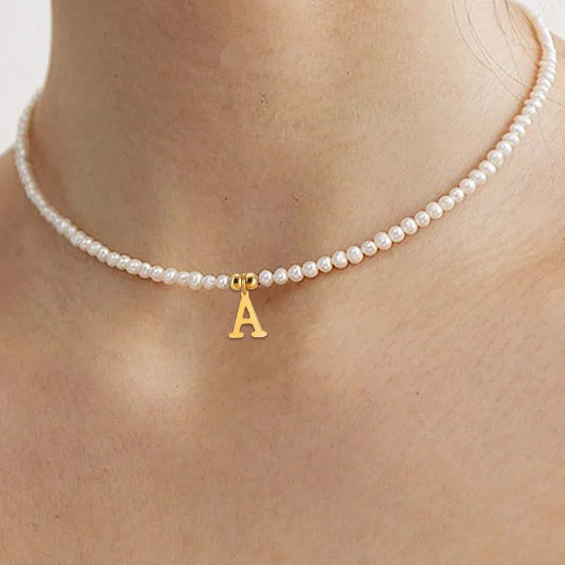 Personalized Pearl Initial Pendant Necklace for Women