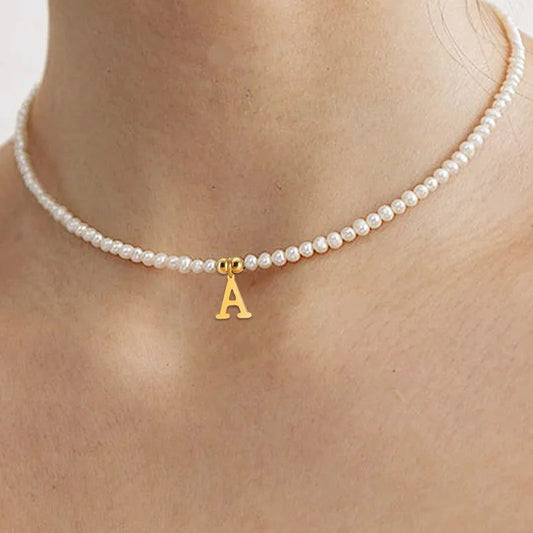 Personalized Pearl Initial Pendant Necklace for Women