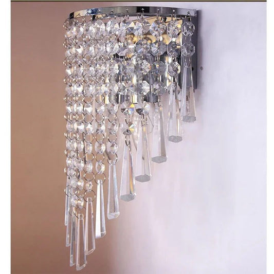 Elegant Gold Crystal Wall Light Fixture