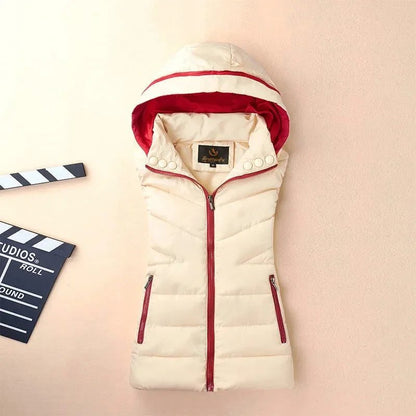 Warm Hooded Cotton Vest Women Streetwear