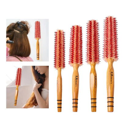 Small Round Hair Brush with Wooden Handle