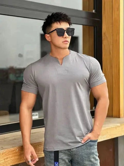 Men's Slim Fit V-Neck T-Shirt - Summer