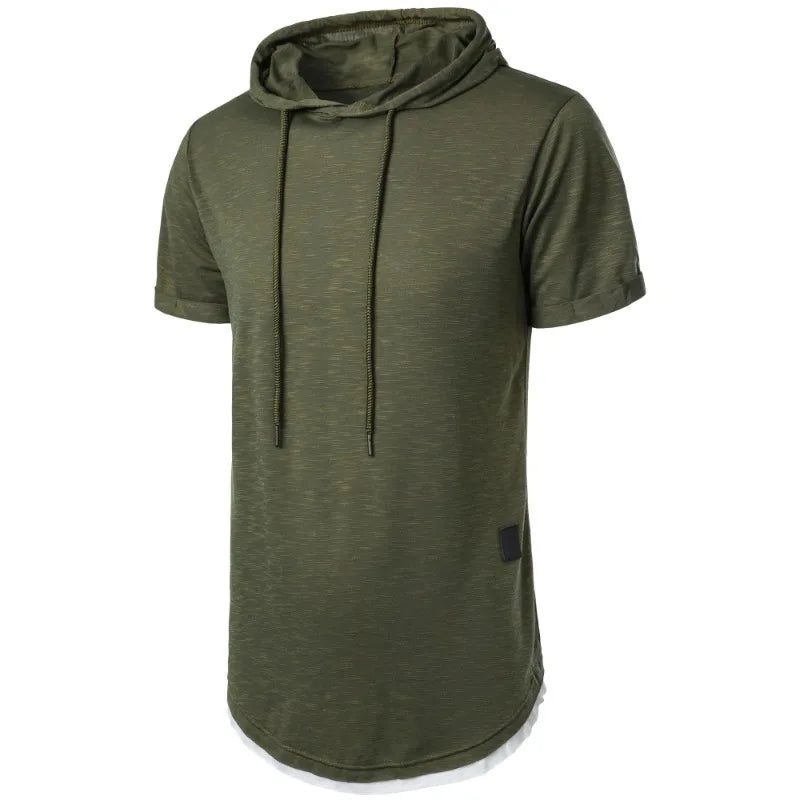 Lightweight Men's Short Sleeve Hoodie T-shirt