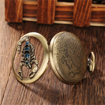 Unisex Quartz Pocket Watch with Scorpion Design