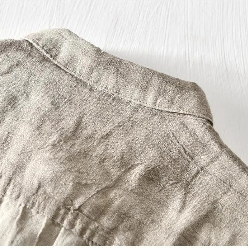 2024 Men's Breathable Linen Short-Sleeve Shirt