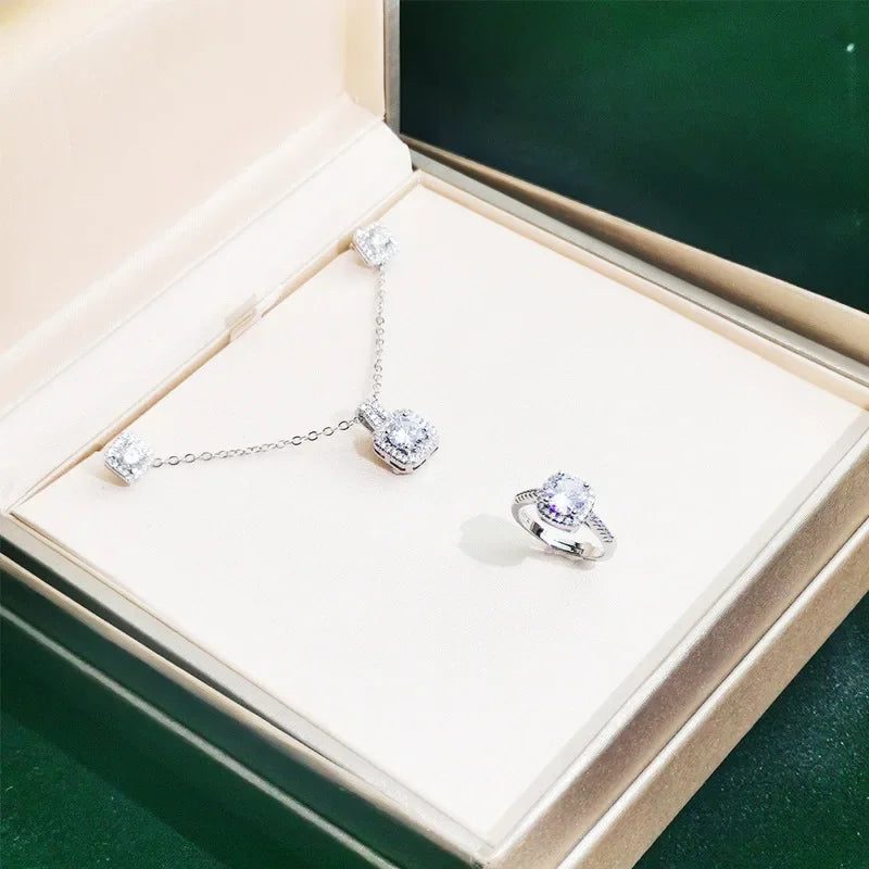 Luxury Moissanite Wedding Jewelry Set for Lovers