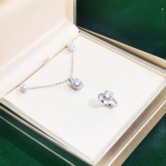 Luxury Moissanite Wedding Jewelry Set for Lovers
