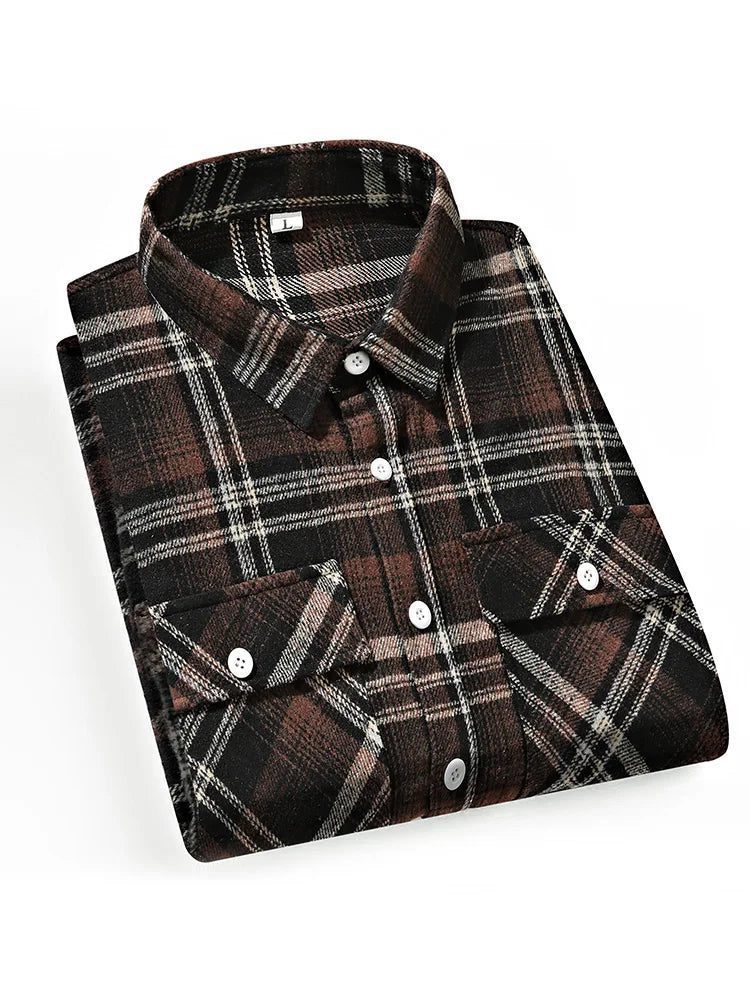 Plus Size Plaid Flannel Shirt for Men