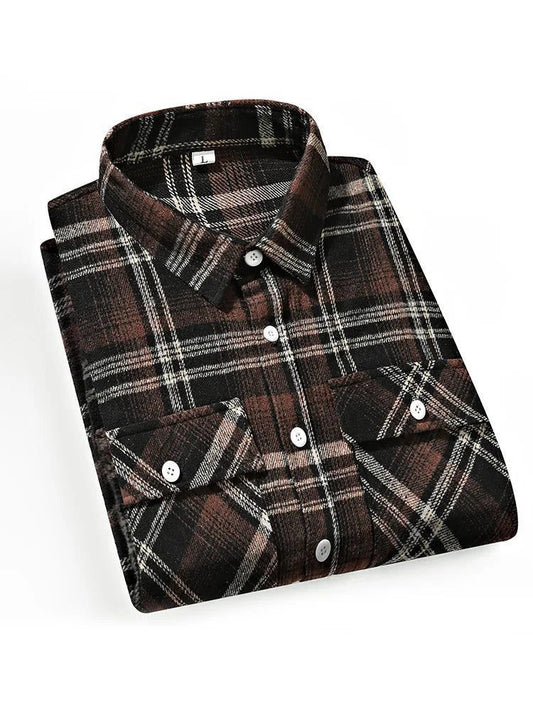 Plus Size Plaid Flannel Shirt for Men
