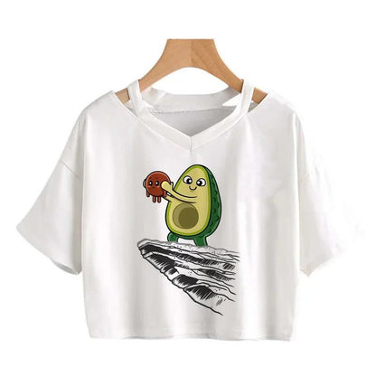 2024 Y2K Women's Cropped T-Shirt - Funny Graphic