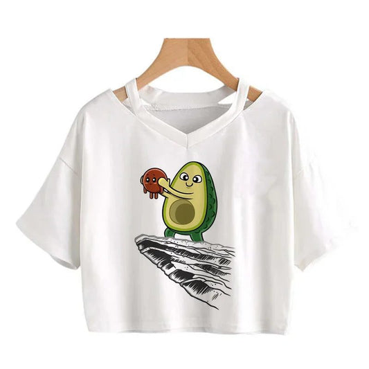 2024 Y2K Women's Cropped T-Shirt - Funny Graphic