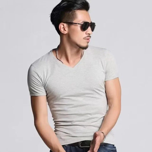 2024 Men's V-Neck Modal Short Sleeve T-Shirt