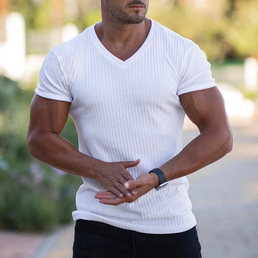 Men's V-Neck Sports T-Shirt for Summer