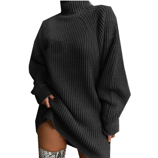 Women’s Turtleneck Loose Knit Sweater Dress