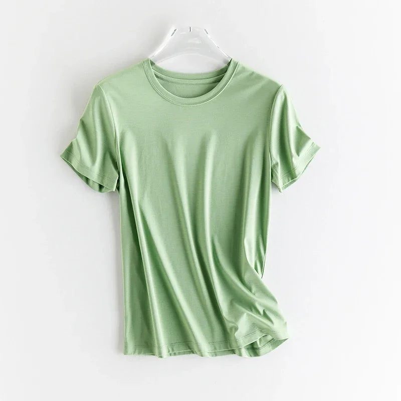 Luxury Silk Cropped T-Shirts for Women